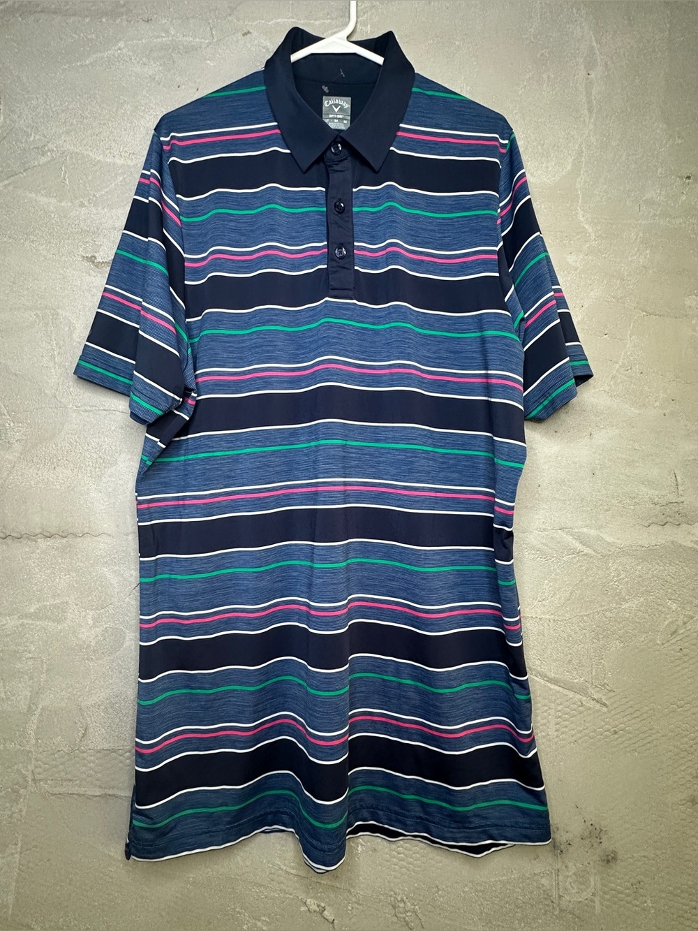 Callaway Opti-Dri Men’s Striped Golf Polo Shirt Size Large Tall LT